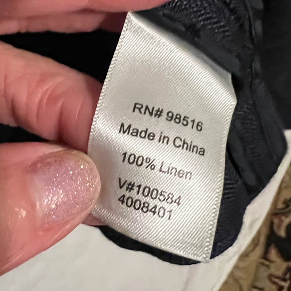 L 14/16 100% Linen Waterfall Open Front Deep Blue Coldwater Creek Top - Picture 4 of 11